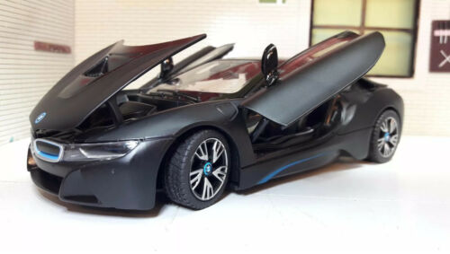 Prise hybride BMW i8 1:24, noir mat, Rastar moulé sous pression, modèle détaillé à l'échelle 56500