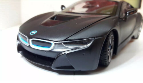 1:24 BMW i8 Hybrid Plug Matt Black Rastar Diecast Detailed 56500 Scale Model