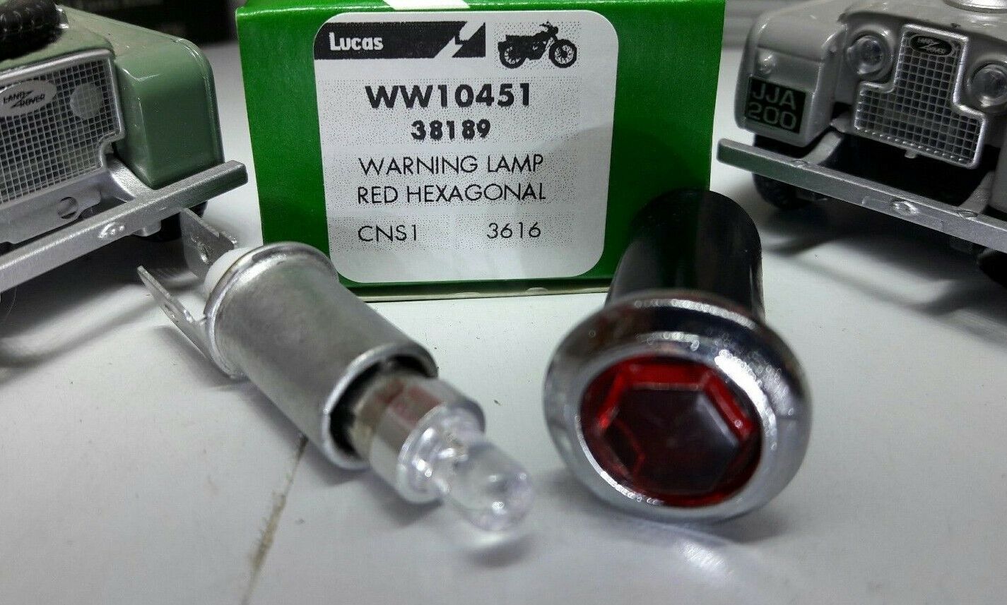 Lucas 38189 Red LED Illuminated Warning Light Chrome Land Rover Series 2 3