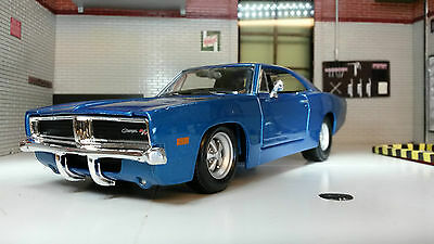 Dodge Charger Bleu R/T 1969 V8 31256 Maisto 1:24/1:25