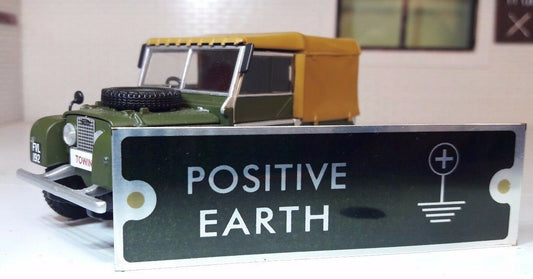 Land Rover Series 1 2a Classic Car 12v Positive Earth Information Plate 598702