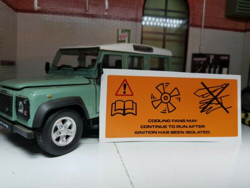 Land Rover Defender Discovery AC Cooling Fan Cowl Warning Decal Sticker MXC2931