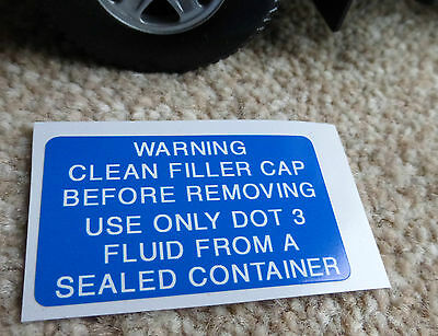 Land Rover Defender Discovery Brake Warning Decal Label Master Cylinder