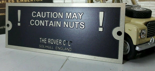 Land Rover Comedy Warning May Contain Nuts Bulkhead Plate