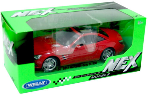 1:24 Mercedes SL500 Red 2012 24041 Detailed Welly G LGB Scale Diecast Model Car