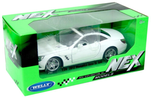 1:24 Mercedes SL500 ROOF UP White2012 24041 Welly Scale Druckguss-Modellauto