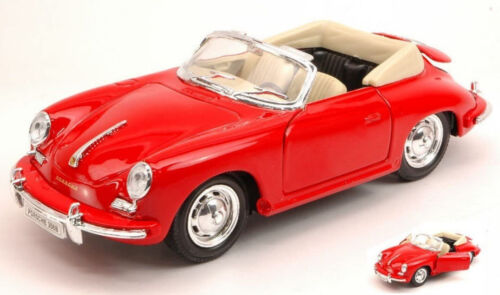 Porsche 356B Cabriolet rouge 1958 Échelle 1:24 356 Modèle de voiture moulé sous pression 29390 Welly