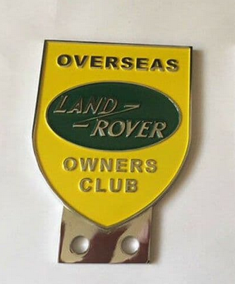 Land Rover Overseas Owners Club Grill Bumper Badge