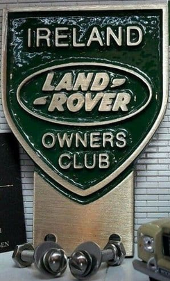 Land Rover Ireland Irish Owners Club Brass Grill Bumper Badge Stainless Fixings