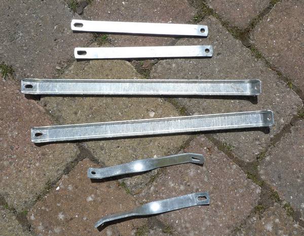 Land Rover SWB 88" Galvanized Body Wing Stay Brackets Full Set for Series 2 2a S3