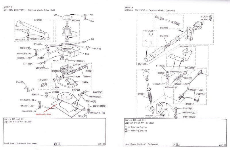 Équipement en option Plaque de montage du treuil cabestan Aeroparts Land Rover série 2 3